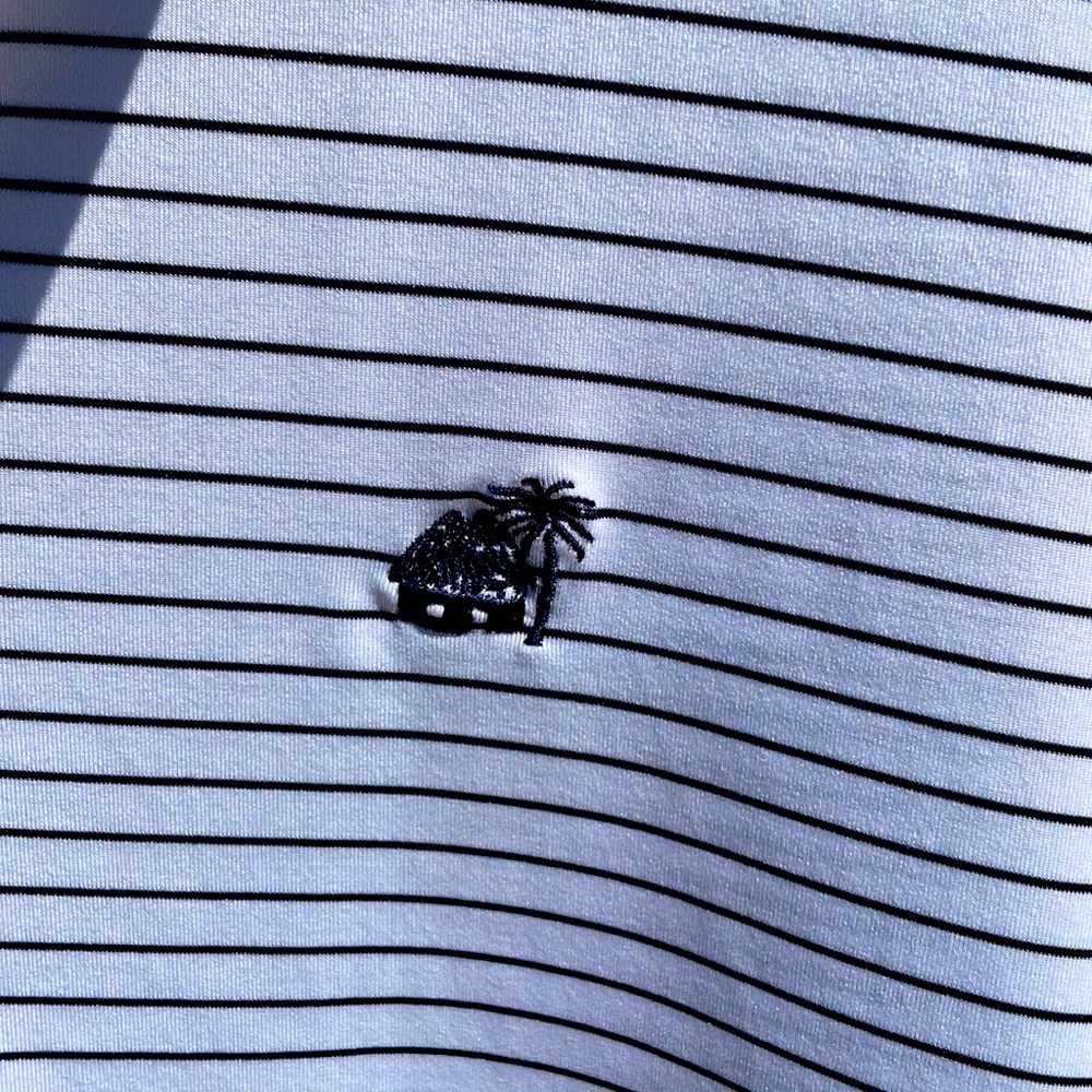 Caribbean Joe Island golf men’s medium polo white and navy.